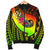 Kosrae Men's Bomber Jacket - Polynesian Hook And Hibiscus (Raggae) - Polynesian Pride