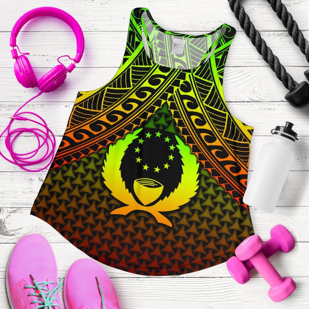 Polynesian Pohnpei Women's Racerback Tank - Reggae Vintage Polynesian Patterns Art - Polynesian Pride