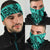 Polynesian Curly Tatau Turquoise Unisex Bandana - Polynesian Pride