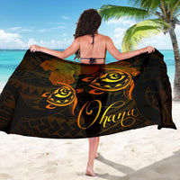 Hawaii Turtle Ohana Hibiscus Poly Sarong - Yellow - Polynesian Pride