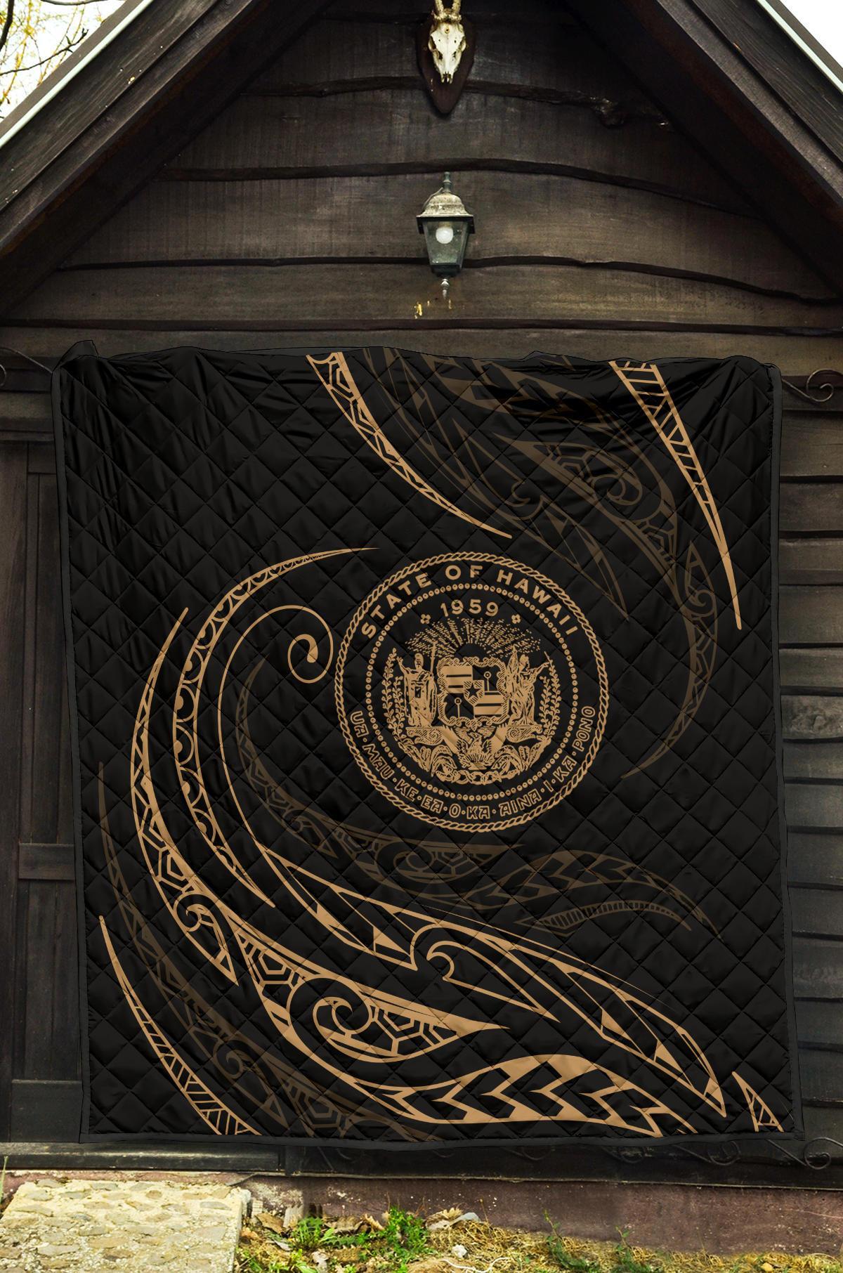 Hawaii Premium Quilt - Gold - Frida Style - Polynesian Pride