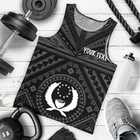 Pohnpei Personalised Men's Tank Top - Pohnpei Seal With Polynesian Tattoo Style ( Black) Black - Polynesian Pride