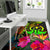 Vanuatu Polynesian Personalised Area Rug - Hibiscus and Banana Leaves - Polynesian Pride