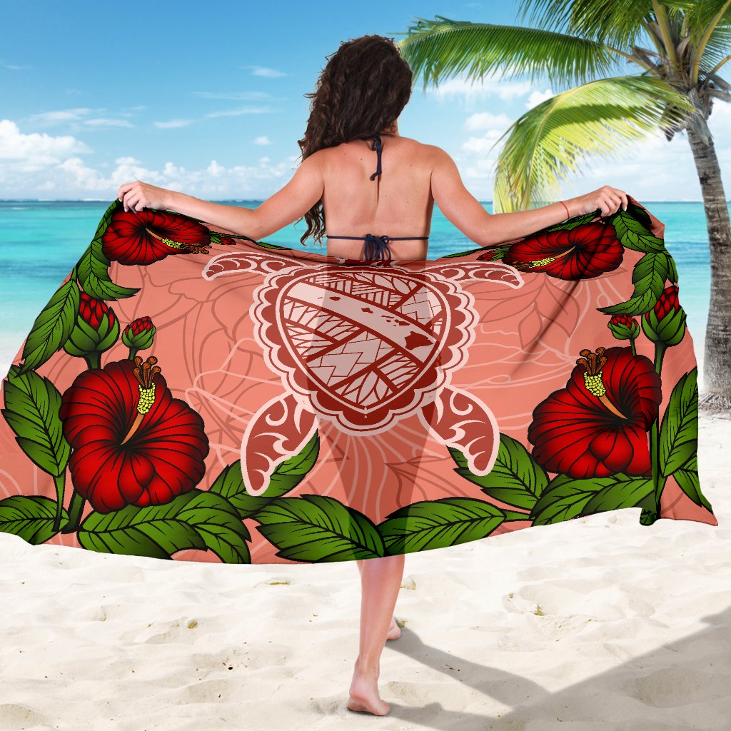 Hawaii Turtle Hibiscus Pink Sarong - Fide Style - Polynesian Pride