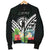 CNMI Men's Bomber Jacket - CNMI Coat of Arms & Polynesian Tropical Flowers White - Polynesian Pride