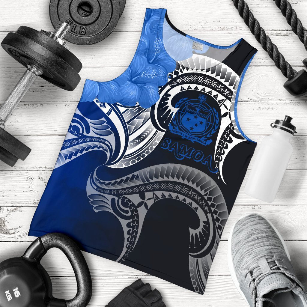 Samoa Men's Tank Top - Samoa Seal Wave Style (Blue) Blue - Polynesian Pride