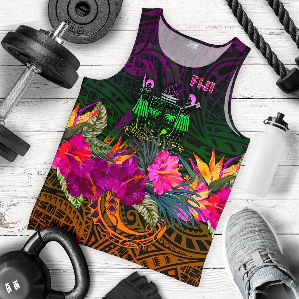 Fiji Men's Tank Top - Summer Hibiscus Reggae - Polynesian Pride