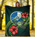 Yap Polynesian Premium Blanket - Green Turtle Hibiscus - Polynesian Pride