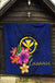 Hawaii Polynesian Premium Quilt - Floral With Seal Blue - Polynesian Pride