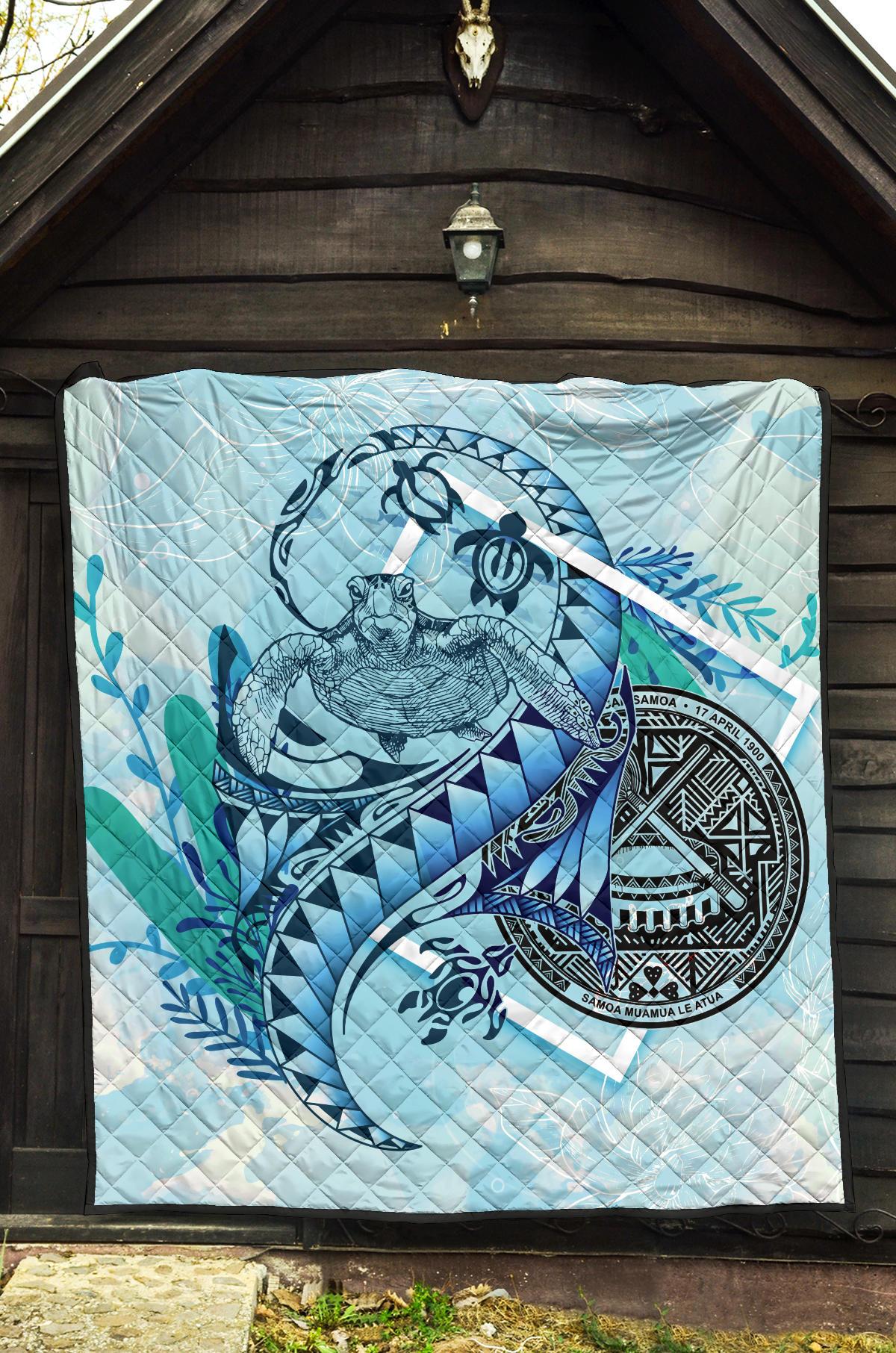 American Samoa Premium Quilt - Polynesian Turtle Under The Sea - Polynesian Pride