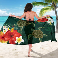 Hawaii Sea Turtle Hibiscus Plumeria Sarong - Polynesian Pride