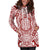 Polynesian Women's Hoodie Dress - Polynesian Red White - Polynesian Pride