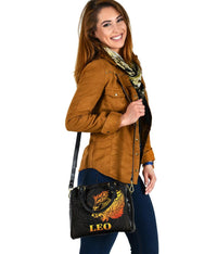 Sun In Leo Zodiac Shoulder Handbag Polynesian Tattoo Simple - Orange Black - Polynesian Pride