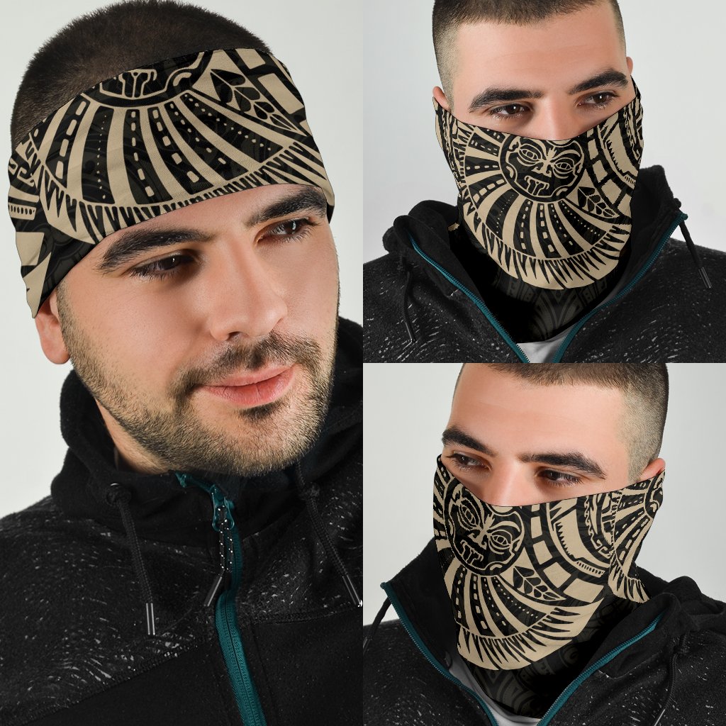 New Zealand Maori Warrior Tattoo Bandana - Tan - Polynesian Pride