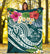 Fiji Polynesian Premium Blanket - Summer Plumeria (Turquoise) - Polynesian Pride