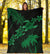 Hawaii Turtle Plumeria Coconut Tree Polynesian Premium Blanket - Green - Polynesian Pride