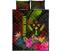 Kosrae Polynesian Personalised Quilt Bed Set - Hibiscus and Banana Leaves - Polynesian Pride