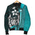 Samoa Polynesian Men's Bomber Jackets Turquoise - Turtle With Hook - Polynesian Pride
