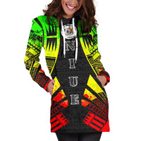 Niue Hoodie Dress - Polynesian Tattoo Reggae - Polynesian Pride