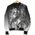 Guam Custom Personalised Men's Bomber Jacket - Humpback Whale with Tropical Flowers (White) - Polynesian Pride