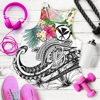 Polynesian Hawaii Kanaka Maoli Women's Racerback Tank - Summer Plumeria (White) - Polynesian Pride
