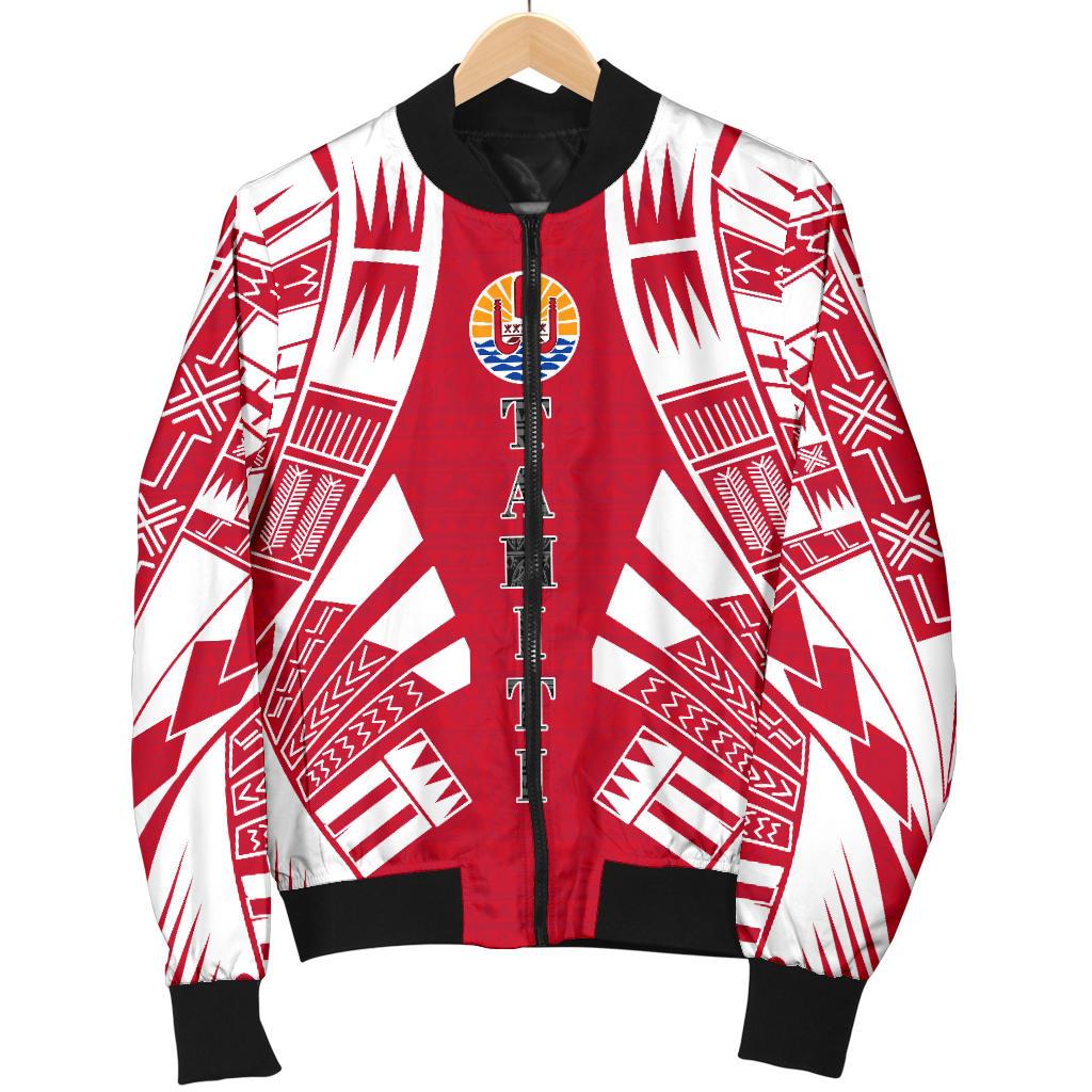 Tahiti Men Bomber Jackets - Polynesian Tattoo Flag - Polynesian Pride
