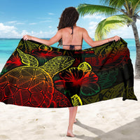 Fiji Sarong - Turtle Hibiscus Pattern Reggae - Polynesian Pride