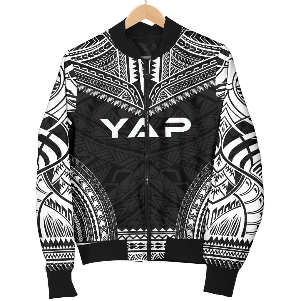 Yap Polynesian Chief Men's Bomber Jacket - Black Version - Polynesian Pride