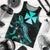 Wallis and Futuna Polynesian Men Tank Top - Turtle With Blooming Hibiscus Tuquoise Turquoise - Polynesian Pride