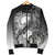 CNMI Men's Bomber Jacket - Humpback Whale with Tropical Flowers (White) - Polynesian Pride