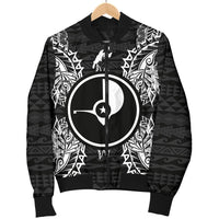 Yap Polynesian Men's Bomber Jacket Map Black - Polynesian Pride