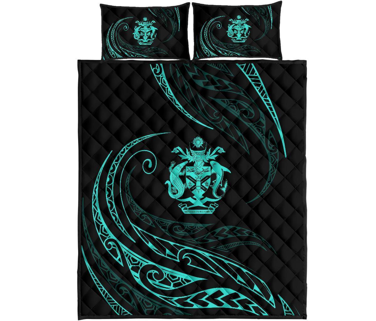 Solomon Quilt Bed Set - Turquoise - Frida Style Turquoise - Polynesian Pride