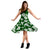 Polynesian Midi Dress - Green White Hibiscus - Polynesian Pride