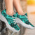 Polynesian Plumeria Mix Turquoise Black Chunky Sneakers - Polynesian Pride