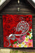 Polynesian Premium Quilt - Turtle Plumeria Red Color - Polynesian Pride