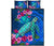 Hawaii Honu Aumakua Sea Hibiscus Quilt Bed Set - Nin Style Blue - Polynesian Pride