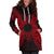 Marshall Islands Polynesian Hoodie Dress Map Red - Polynesian Pride