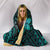 Hawaii Mix Polynesian Turtle Plumeria Hooded Blanket - AH - Nick Style - Turquoise - Polynesian Pride