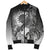 Cook Islands Men's Bomber Jacket - Humpback Whale with Tropical Flowers (White) - Polynesian Pride