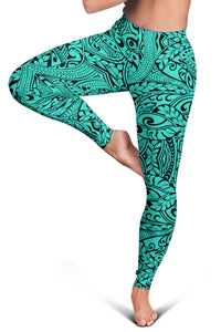 Polynesian Culture Turquoise Hawaii Women's Leggings AH - Polynesian Pride