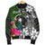 Chuuk Men Bomber Jacket - Turtle Plumeria Banana Leaf - Polynesian Pride