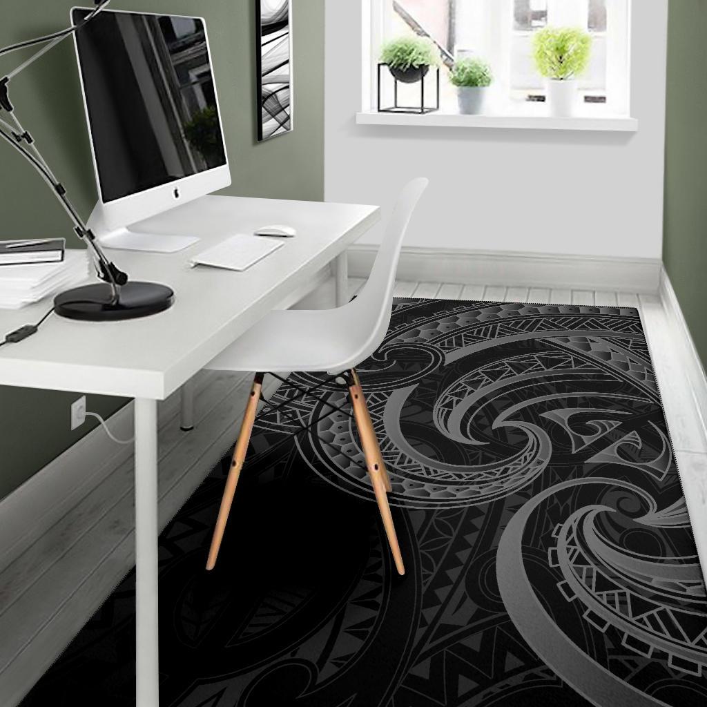 New Zealand Maori Mangopare Area Rug Polynesian - Black - Polynesian Pride