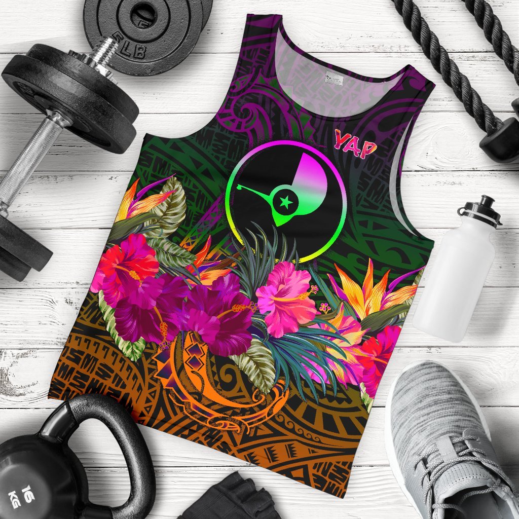 YAP Men's Tank Top - Summer Hibiscus Reggae - Polynesian Pride