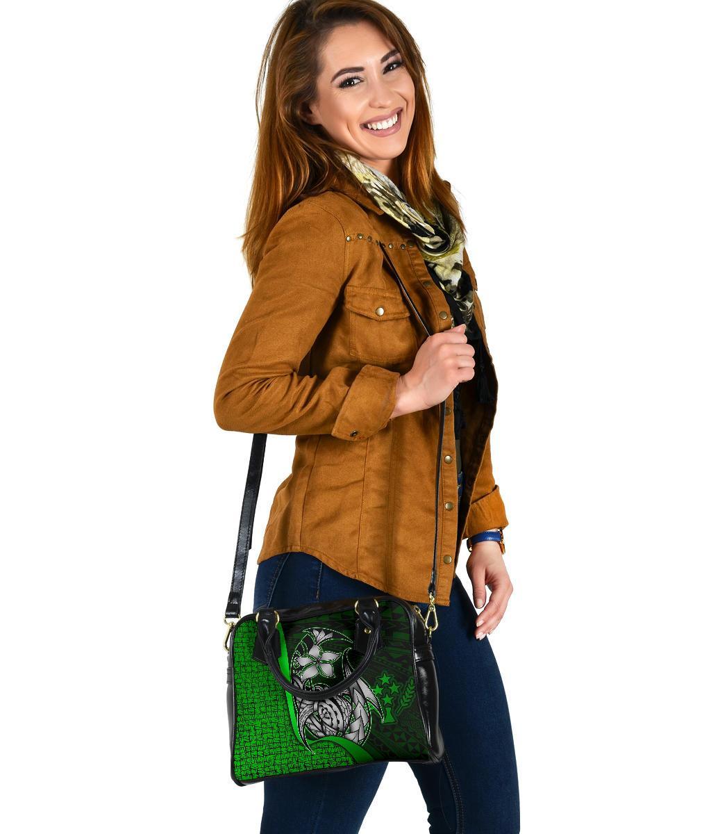 Kosrae Micronesia Shoulder Handbag Green - Turtle With Hook - Polynesian Pride