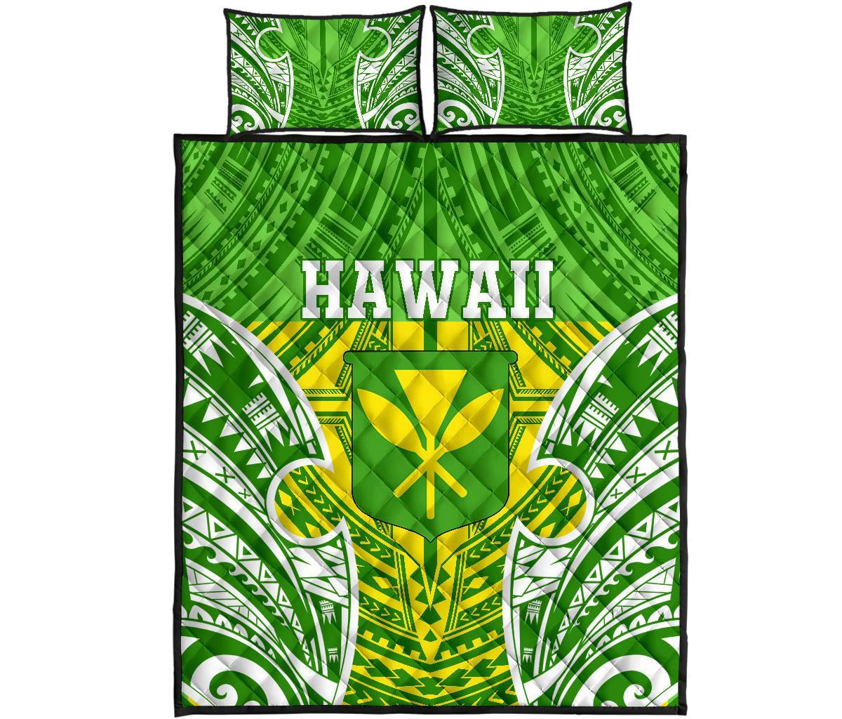 Hawaii Polynesian Quilt Bed Set - Hawaiian Pattern With Seal - Polynesian Pride