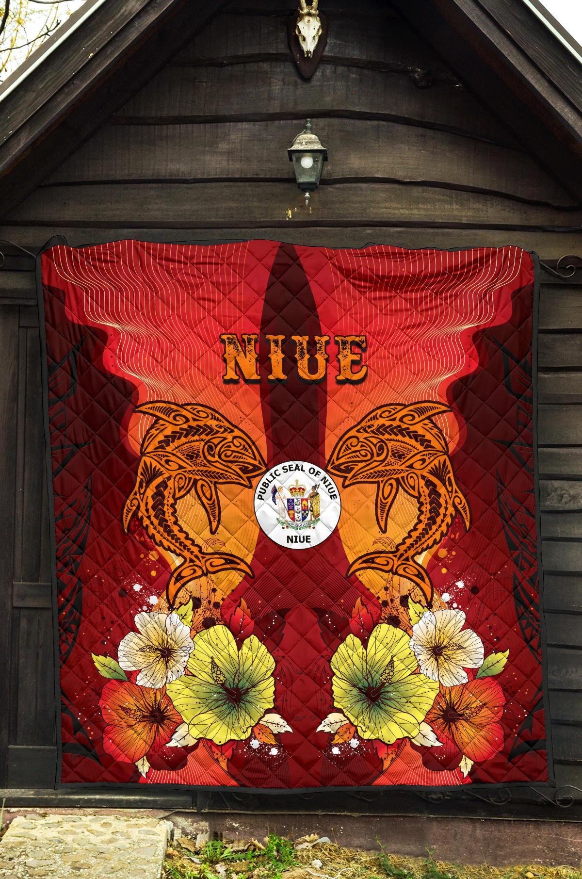 Niue Premium Quilt - Tribal Tuna Fish - Polynesian Pride