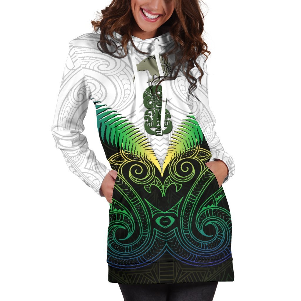 Maori Manaia New Zealand Women Hoodie Dress Rasta - Polynesian Pride