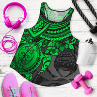 Pohnpei Polynesian Racerback Tank (Women) - Polynesian Green Turtle GREEN - Polynesian Pride