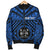 Fiji Personalised Men's Bomber Jacket - Fiji Seal With Polynesian Tattoo Style ( Blue) - Polynesian Pride