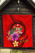 Fiji Polynesian Premium Quilt - Floral With Seal Red - Polynesian Pride